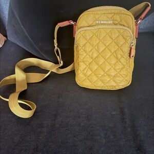 MZ Wallace Mustard Quilted Crossbody Bag